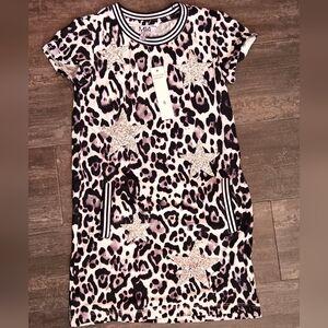 MIA NEW YORK Animal Print Dress with Glitter Stars